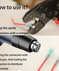 Crimping and heating 112 Piece Heat Shrink Spade Connectors Kit With Waterproof Marine Grade Terminals Easy Quick Connect Spade Wire