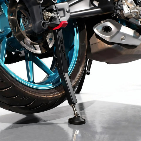 Front And Rear Motorcycle Wheel Lift Stand For Trail And Street Bikes Ultra Portable Aluminum Iron Frame With Telescoping Belt