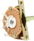 Side view of a Five Position Blade Pickup Selector Switch For Stratocaster Guitars With Durable Noise Free Operation Includes Nickel Mounting Screws.