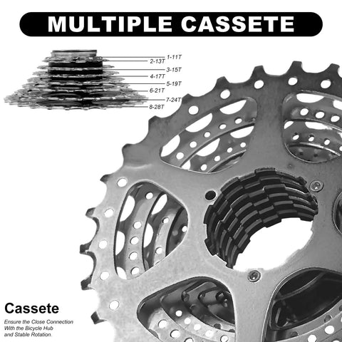 Beefy 8 Speed Bike Cassette 11 To 28 Tooth Range For Mountain Folding And Commuter Bikes Durable Steel Construction