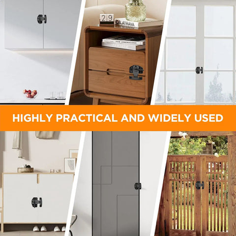 Heavy Duty 4 Piece Dining Table Locks For Rock Solid Alignment And Dead Set Anti Drift Prevention Featuring Tough Spring Loaded Steel Connectors on cabinetry and doors