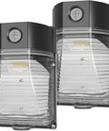 Two 30W LED Wall Pack With Dusk To Dawn Sensor, 3600LM Ultra Bright Outdoor Flood Lights in Rugged Aluminum Housing, IP65 Waterproof.