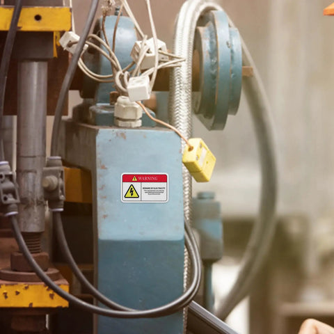 PVC Mechanical Safety Warning Stickers Set 10pcs High Visibility Danger Decals For Machinery Equipment Prevent Accidents