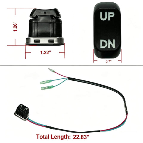 Outboard Trim Tilt Switch Replacement With Direct OEM Fit For Yamaha And Mercury Mariner Replaces 703 82563 02 00 703 82563 01 00 87 18286A43 Remote Control Trim Button Easy Install For Smooth Up And Down Motor Tilt with cable