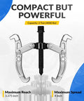 4 Way 2 Claw Reversible Gear Puller 2 Ton Heavy Duty Carbon Steel Bearing And Flywheel Remover shown in action removing a gear
