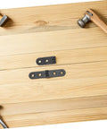 Heavy Duty Black Metal Folding Table Hinges Set 12 Pieces 76x15x2mm Round Edge 270 Degree Foldable Butt Hinges on wood surface