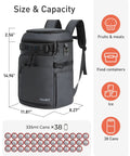Forest Green Backpack Cooler With Dual Insulated Compartments Keeps 38 Cans Cold All Day, Leak Proof And Waterproof Soft Cooler Bag