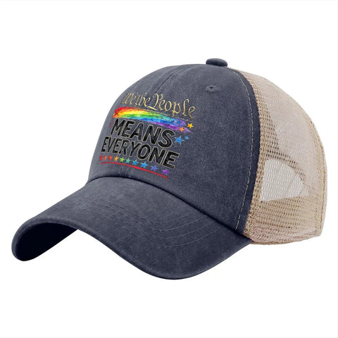 Means Everyone Everyday Trucker Hat For Men And Women Unisex Cotton Cap With Breathable Six Air Holes Low Profile Design