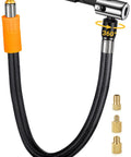 LUMITECO tire inflator hose adapter with 360-degree swivel air chuck, 11-in braided hose, and 3 brass adapters