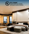 Image showing a modern bedroom with recessed lighting emphasizing UL Listed 4 Inch Recessed Lighting Housing Can For Quick Remodels.