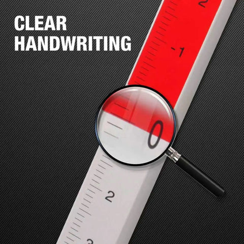 Score This Awesome Two Tone Aluminum Rod Kit With Quick Lock showing detailed measurement marked at 0 with magnifying glass.