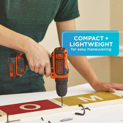 12V Max Cordless Drill Driver With Battery And Charger Included Keyless Chuck LED Work Light 11 Position Clutch Compact Lightweight Design For Tight Spaces And Precision Drilling