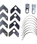 18 Pcs Silver Metal Picture Frame Hardware Kit with L Shaped Angle Brackets, Flat Plates, Hooks, Clips for DIY Framing
