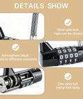 Heavy Duty 4 Digit Combo Cable Lock With Resettable Braided Steel Wire And Smooth Protective Jacket for security with exposed lock components.
