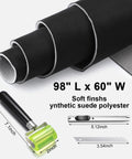 Pangda suede headliner fabric, black, 98 x 60 in, foam backing; includes seam roller and utility knife