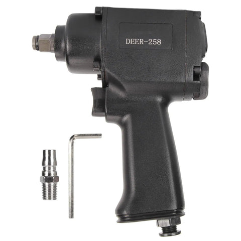 Heavy Duty Pneumatic Air Impact Wrench 1/2 Drive 520Nm Torque Alloy Steel Double Hammer Construction close-up with accessories.