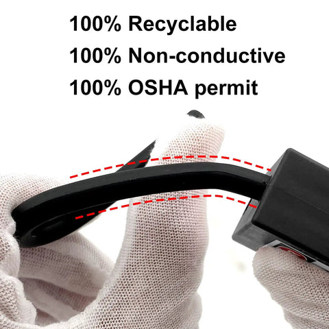 Close-up of Keyed Differently Lockout Tagout Padlock Set For OSHA LOTO Safety with recyclable and non-conductive label