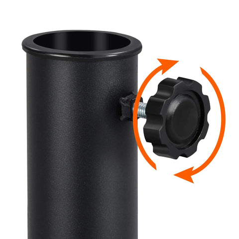 Beefed Up Heavy Duty Outdoor Umbrella Base 22 Lbs 18 Inch Round Patio Stand with adjustment knob detail