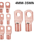 Heavy Duty 60 Piece Assorted Copper Wire Ring Connectors For Car Battery Starter Cable Welding And Electrical Wiring Crimp Terminals Kit, 4-35mm²
