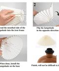 Assembly instructions for Cute Small Pleated Desk Lamp With Beige Shade, wood pattern metal base, 110-120V, cozy vibe for home.