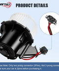 Premium Hvac Heater Blower Motor Fan Dead Simple Plug Play Replacement Built Heavy Duty For Audi A4 A5 S4 S5 Q5 2009 To 2016 2.0L L4 Hybrid Setup Direct Fit close-up of motor with 2-pin connector
