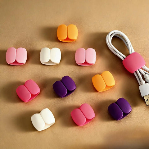 Multi Pack Cable Clips Organizer For Travel And Desk Use Cord Management Clips For Chargers And Earbuds Keeps Cables Tidy Multicolor 20 Pack