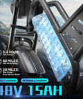Close-up of 20 Inch Fat Tire Electric Bike For Adults With 1500 Watt Peak Motor showing removable 48V 15Ah battery
