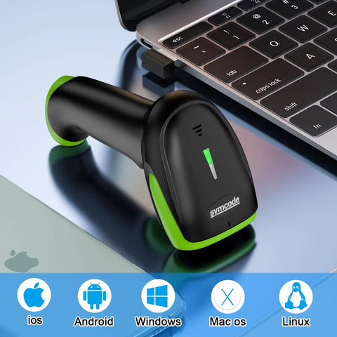Wireless Bluetooth And USB Barcode Scanner With 2.4G Connectivity Ergonomic Handheld Reader For 2D And 1D Barcodes And QR Codes CMOS Imaging For Screen And Fuzzy Code Recognition Fast No Fuss Scanning