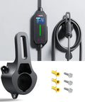 Wall Mount EV Fast Charger Holder And Cable Stow Bracket Heavy Duty Sae J1772 Charging Dock with screws and anchors for easy install.