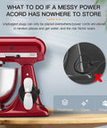 Red mixer with Three Pack Cord Organizer For Kitchen Appliances Stick On Cord Holder And Winder Cable Organizer attached