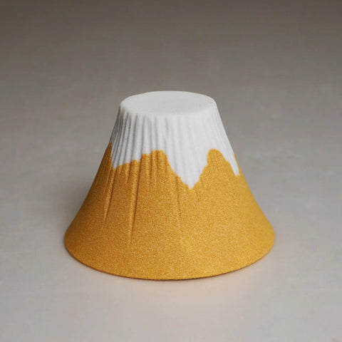 Solid Yellow Ceramic Coffee Filter Reusable Pour Over Dripper Kit With Saucer And Tray For Skip Paper Waste and Smooth Daily Grinds On Your Kitchen Counter, side view.