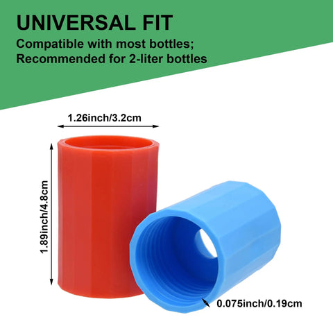 24 Piece Tornado Bottle Connector Set with Vortex Tubes in Four Colors for 2 Liter Bottles, red and blue connectors shown.