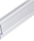 Frameless Shower Door Bottom Sweep With Drip Rail For 1/2 Inch Glass, 36 Inch Length, Snap On Install, Clear Profile View