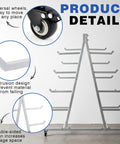 Smooth Rolling Cantilever Pipe Rack Cart With Five Tier Horizontal Lumber Storage Setup 1800 Pound Capacity Beast Mode Iron Frame Utility Shelving, detailed view of universal wheels and double-sided design