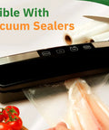 Pro Grade 11 Inch By 25 Foot Vacuum Sealer Rolls Four Pack With Fifteen Percent Thicker Embossing FoodSaver Compatible BPA Free
