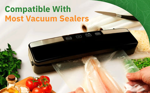 Pro Grade 11 Inch By 25 Foot Vacuum Sealer Rolls Four Pack With Fifteen Percent Thicker Embossing FoodSaver Compatible BPA Free