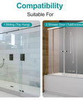 Sliding Shower Door Bottom Track For Top-Hung Glass Doors, Designed For 7/16 Inch Thick Glass And 1/2 Inch Channel