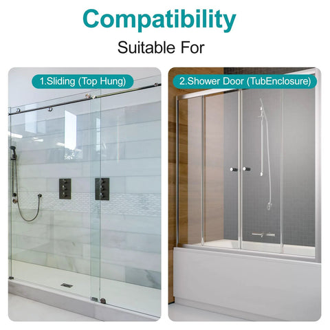 Sliding Shower Door Bottom Track For Top-Hung Glass Doors, Designed For 7/16 Inch Thick Glass And 1/2 Inch Channel
