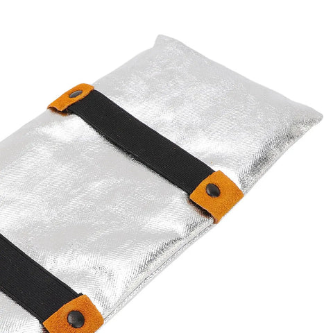 Heavy Duty Welding Hand Pad Heat Glove Protector With Aluminum Back And Double Layer PU Leather for industrial use
