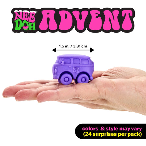 Mini sensory toy vehicle, 1.5 in, squishy purple NeeDoh for the Squishmas Advent Calendar With 24 Days Of Hype NeeDoh Sensory Squishies.