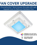 Color Changing LED Cover And Grille For Bathroom Fans With App Control And Customizable Vibe Themes, Easy DIY Install in package