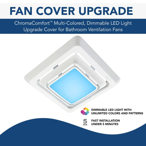Color Changing LED Cover And Grille For Bathroom Fans With App Control And Customizable Vibe Themes, Easy DIY Install in package
