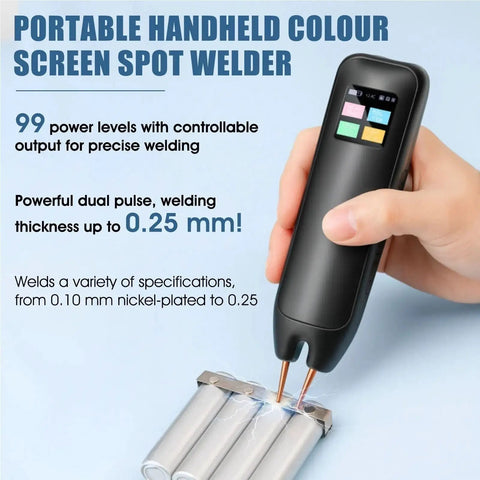 Handheld Spot Welder With 99 Adjustable Settings, 1.3 Inch LCD Display, Dual Mode, welding battery tabs