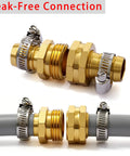 Top Notch Garden Hose Repair Kit With 5/8 And 3/4 Inch Barb Connectors Plus Clamps For Quick Fix On Any Broken Water Line. Brass hose repair connector with clamps for leak-free garden hose splice