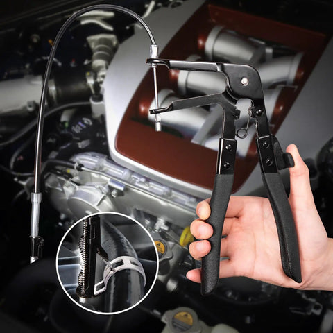 Four Piece Radiator Hose Clamp Pliers Set With Long Reach 27 Inch Wire Spring Flat Band Remover And Clic R Type Hand Tools on engine