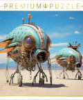 Airship Fantasy Jigsaw Puzzle For Adults, Teens, And Kids 14 Plus, robotic airships in desert, 1000-piece, standard edition.