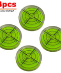 Horizontal Bubble Spirit Level Set Circular Bullseye Level Inclinometer Green 40x10mm Waterproof 4 Pack for LCD Mounts