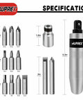 Manual Impact Driver Set One Half Inch Reversible Hand Impact Tool With Twelve CR-V Bits for fasteners and bolts specifications