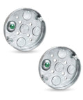 Two 4 Inch Round Ceiling Pan Metal Electrical Box Pancake Box For Outlets Half Inch Deep With Half Inch Bottom Knockouts, 2 Pack
