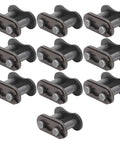 Ten Pack 428 Roller Chain Master Links Heavy Duty Steel Motorcycle Chain Connectors shown from multiple angles, reusable and wear resistant.